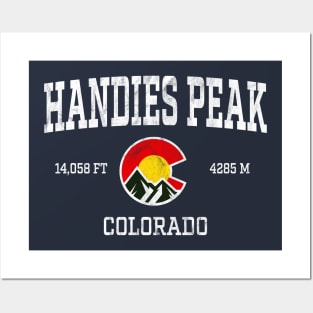 Handies Peak Colorado 14ers Vintage Athletic Mountains Posters and Art